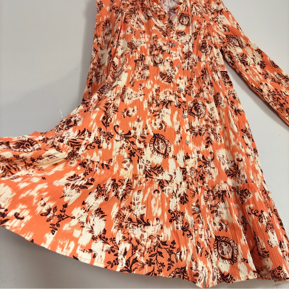 Floral Orange Midi Dress - Picture 4 of 16